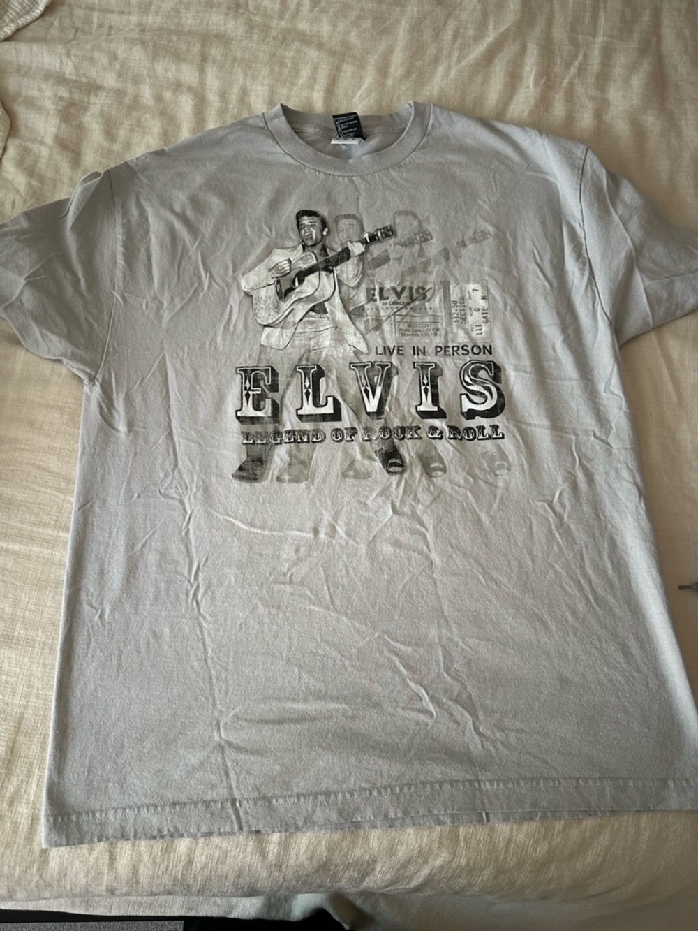 Trinity Light Gray Elvis Live In Person Graphic Tee